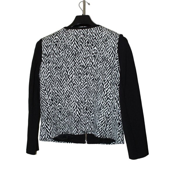 Talbots Black & white women's jackets zipper front Size 10P longs sleeve pockets - Picture 10 of 11